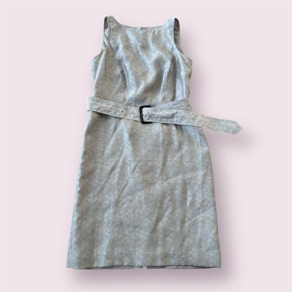 Burberry London Sheath Dress Womens Size US 4 Gray Floral Silk Blend Work Career - Picture 1 of 9